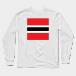 Trinidad and Tobago Color Block - Red White and Black Long Sleeve T-Shirt